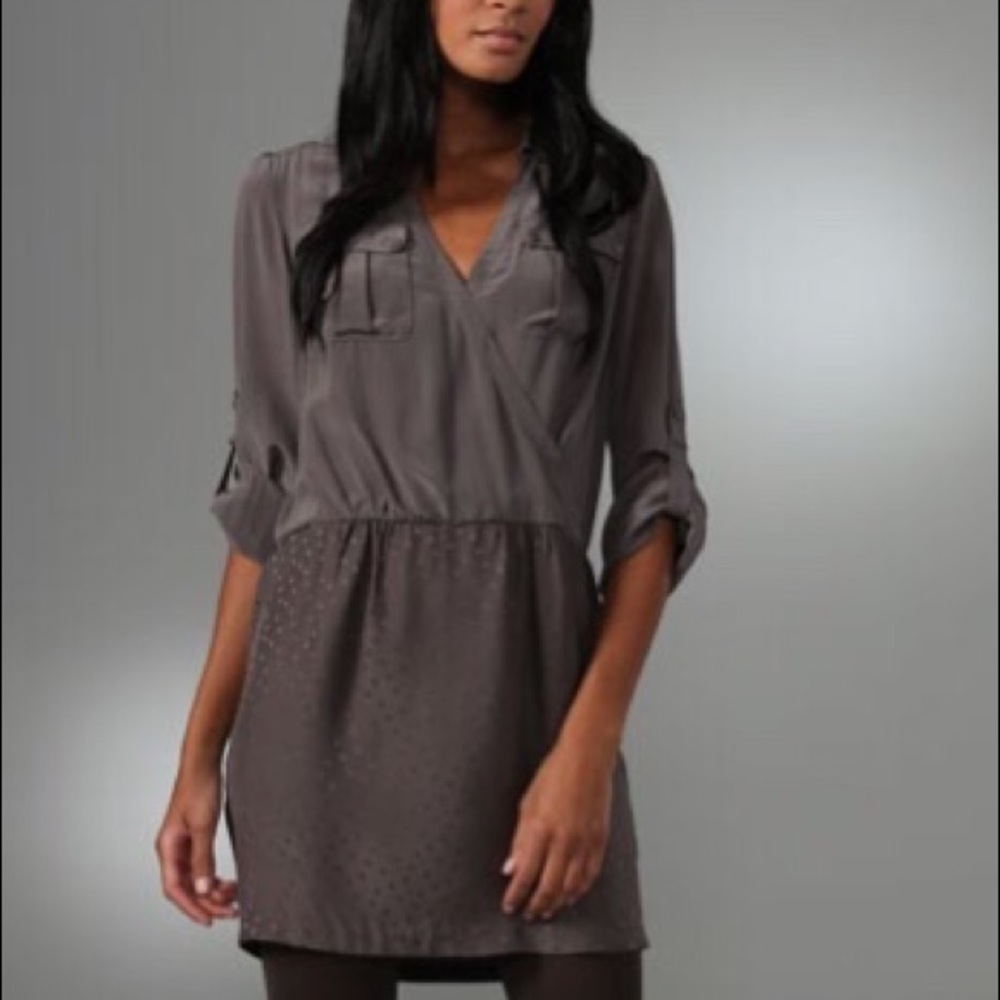 NWT Rebecca Taylor Femme Military Shirt Dress Sz 2